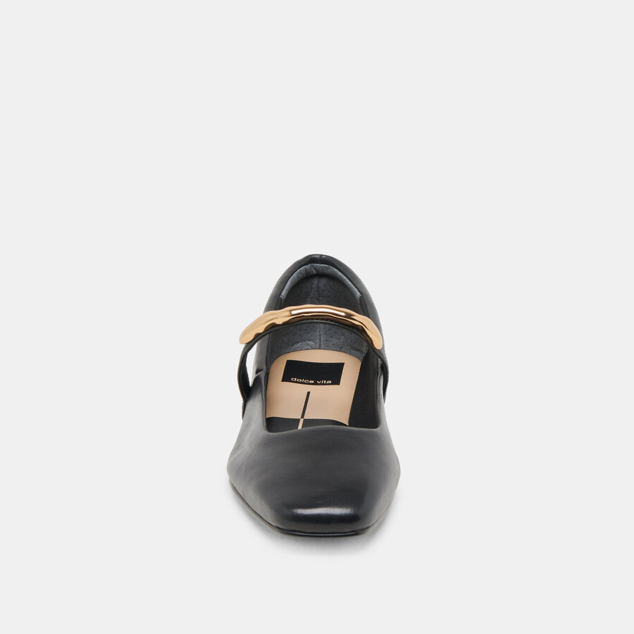 radya ballerinas aus schwarzem leder
