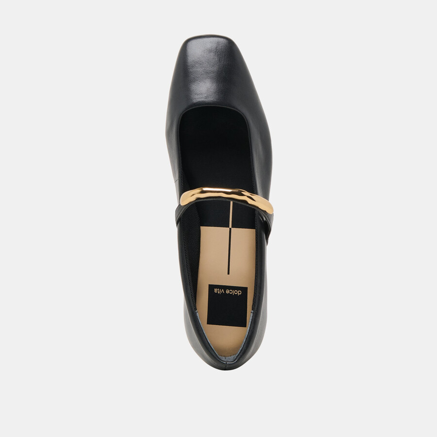 radya ballerinas aus schwarzem leder