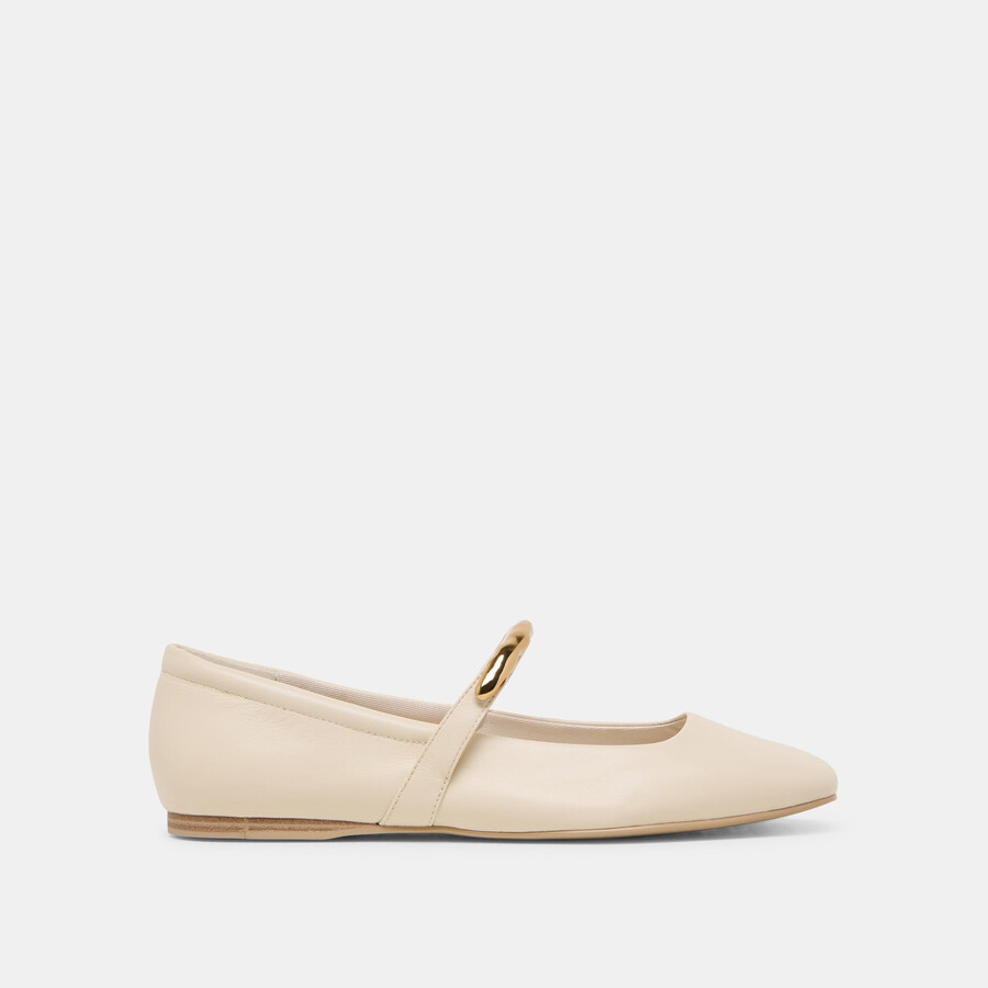 radya ballerinas aus cremefarbenem leder