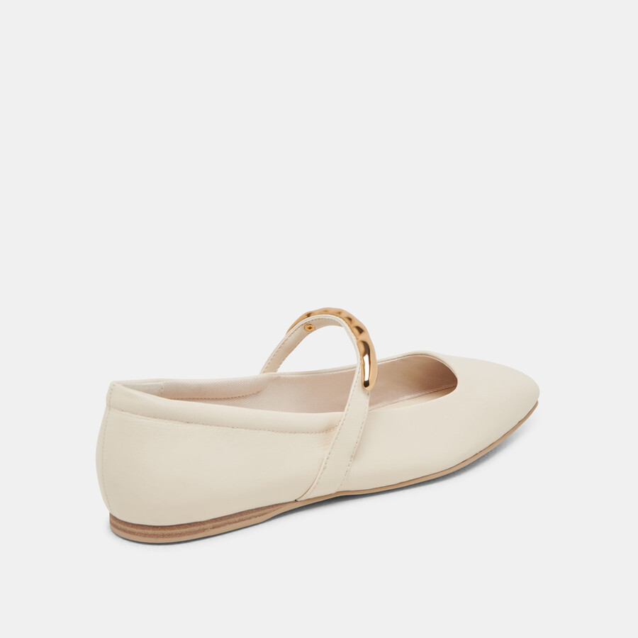 radya ballerinas aus cremefarbenem leder
