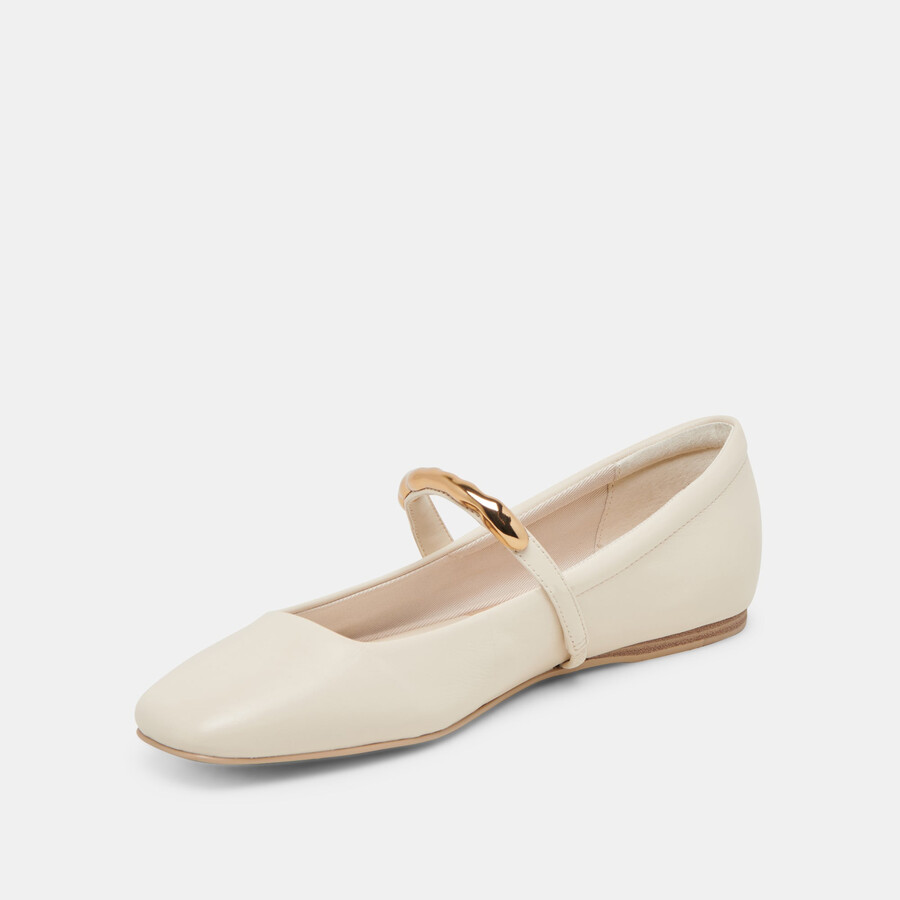 radya ballerinas aus cremefarbenem leder