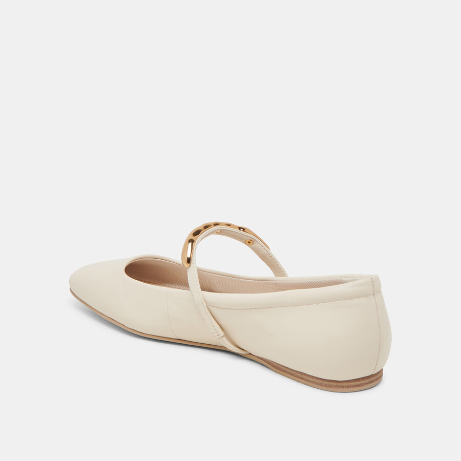 radya ballerinas aus cremefarbenem leder