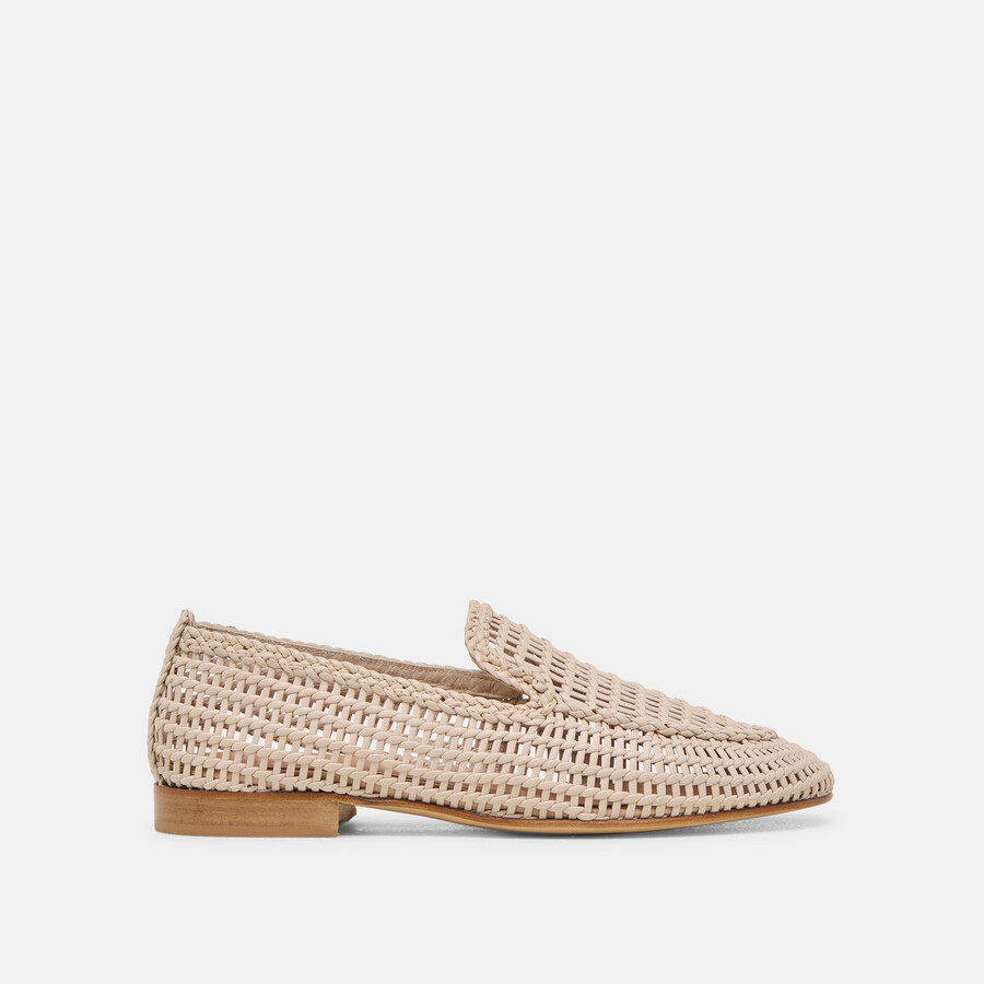 armond ballerinas aus gewebtem leder in knochenoptik