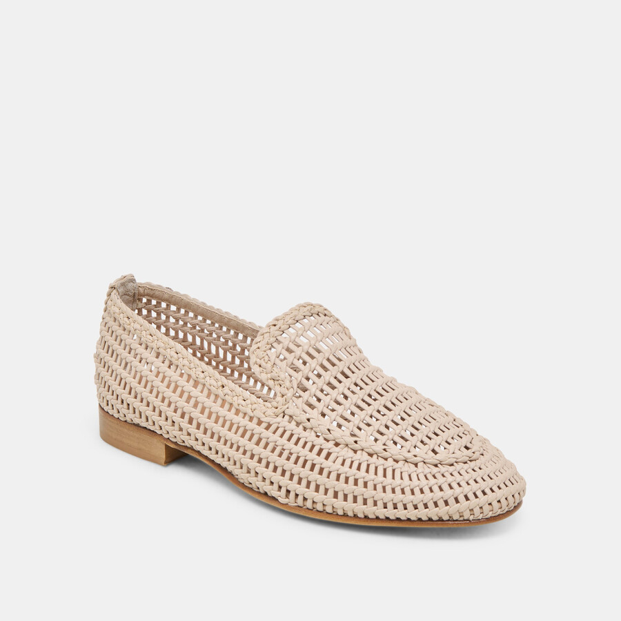 armond ballerinas aus gewebtem leder in knochenoptik