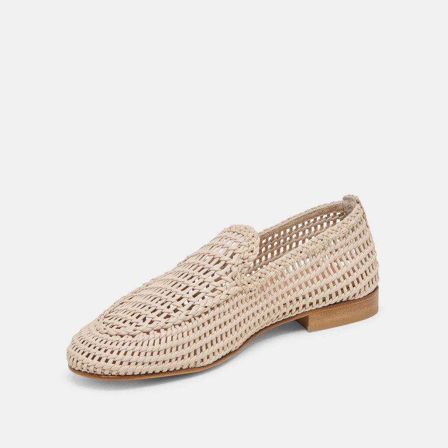 armond ballerinas aus gewebtem leder in knochenoptik