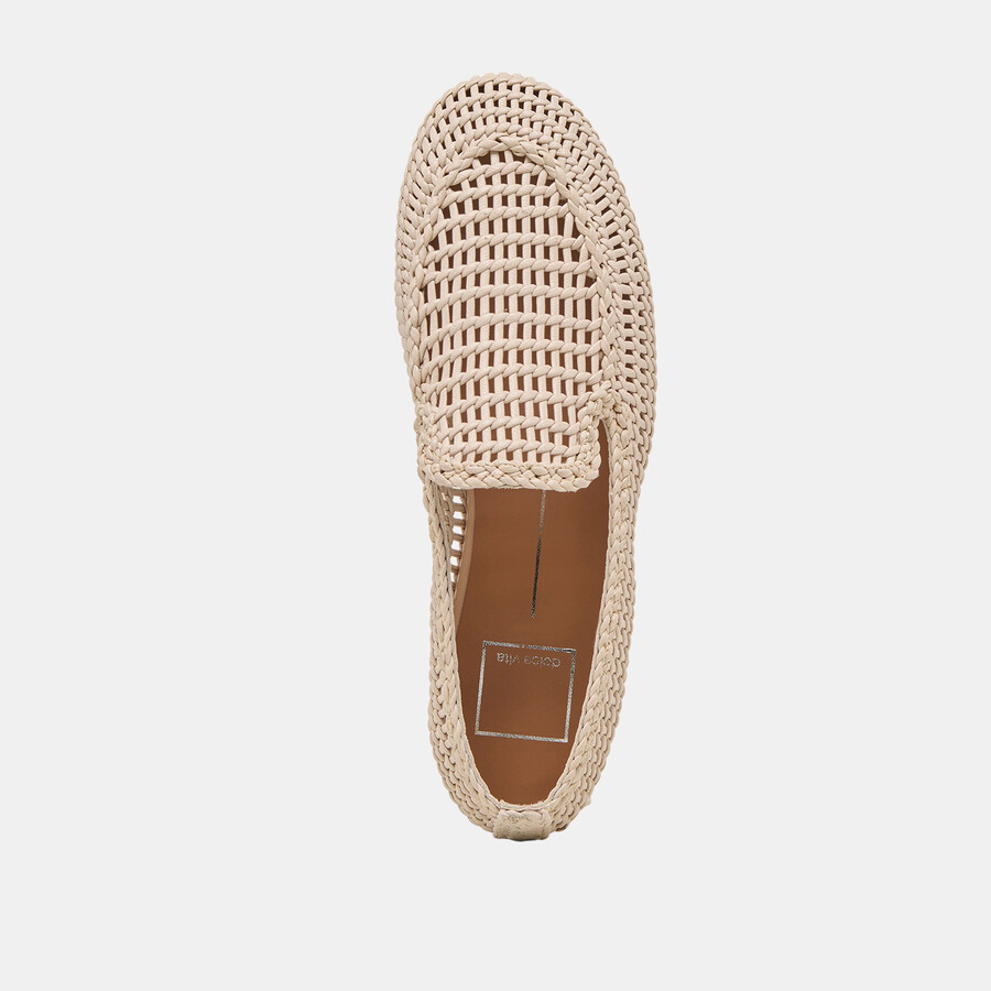 armond ballerinas aus gewebtem leder in knochenoptik