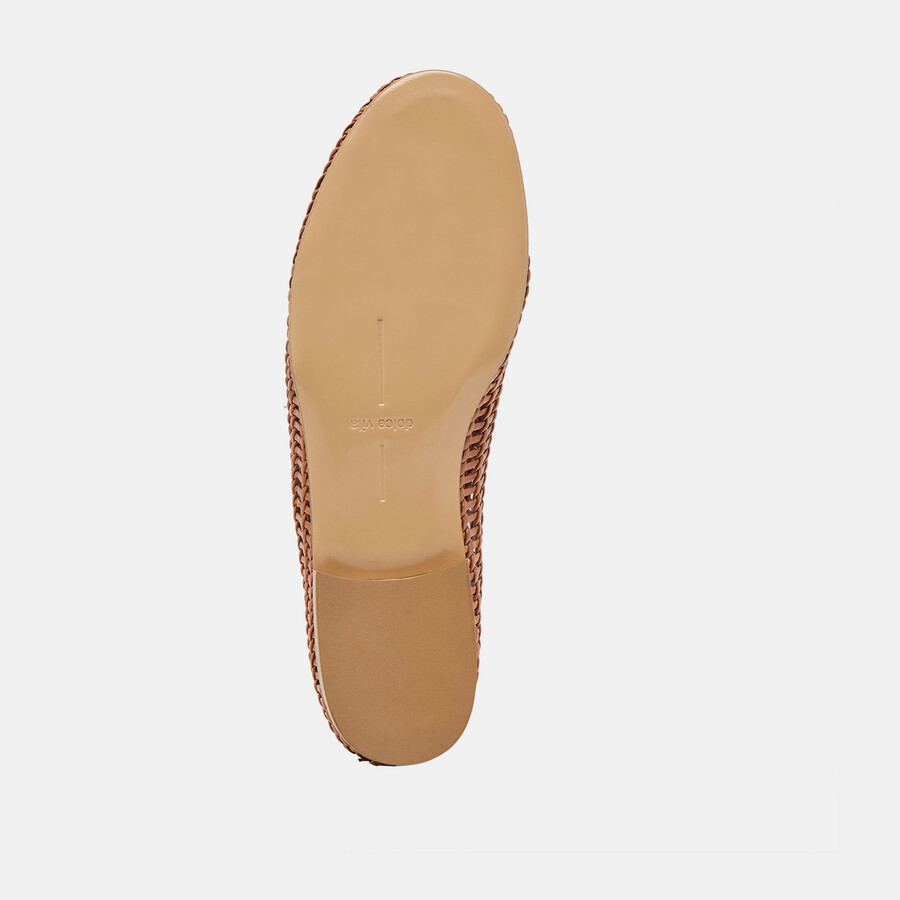 armond ballerinas aus cognacfarbenem gewebtem leder