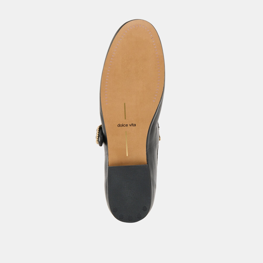 relan ballerinas aus schwarzem leder