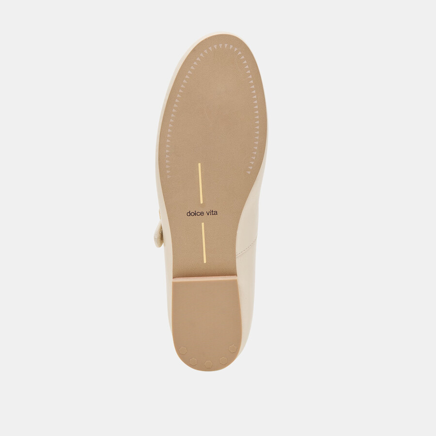 relan ballerinas aus cremefarbenem leder