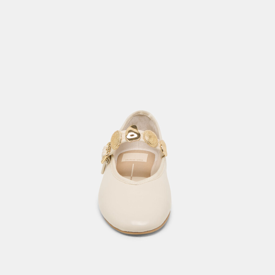 relan ballerinas aus cremefarbenem leder