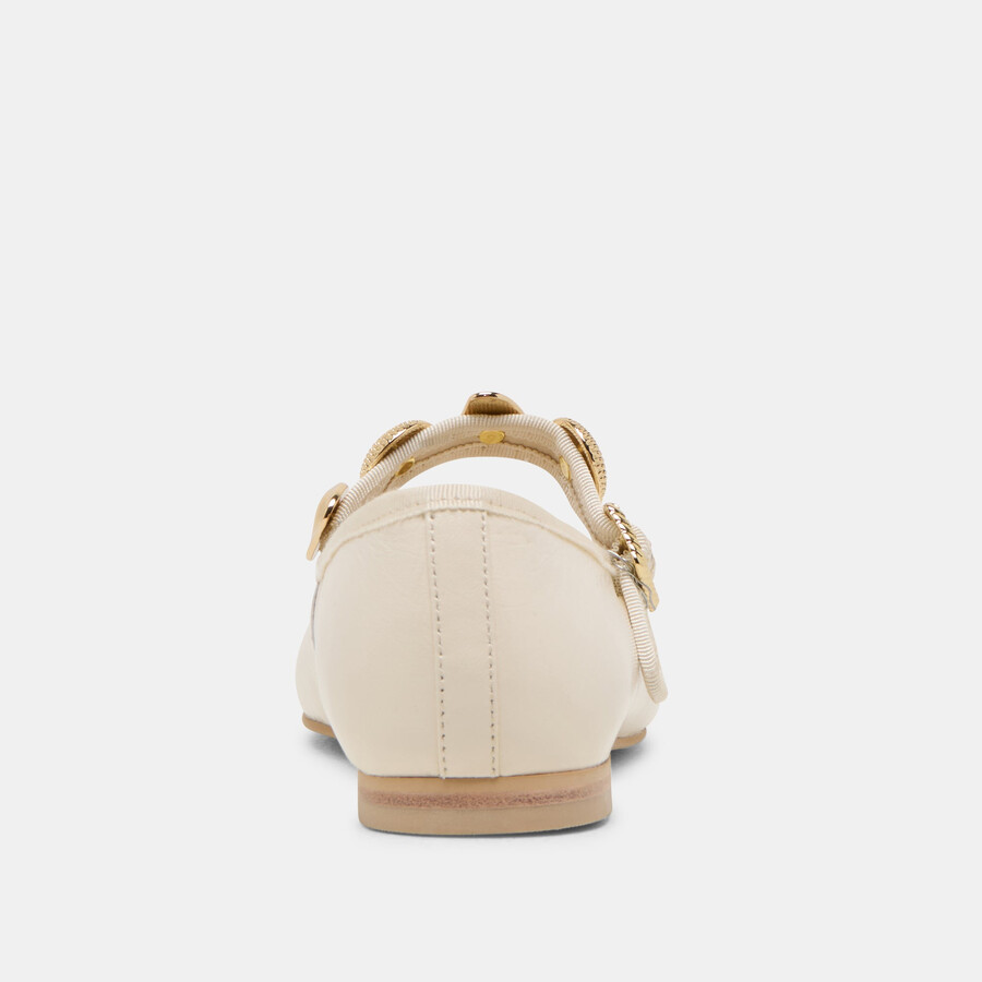 relan ballerinas aus cremefarbenem leder