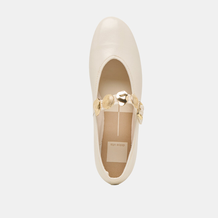 relan ballerinas aus cremefarbenem leder