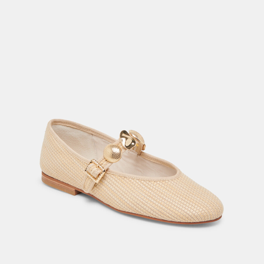 relan ballerinas hell natur raffia