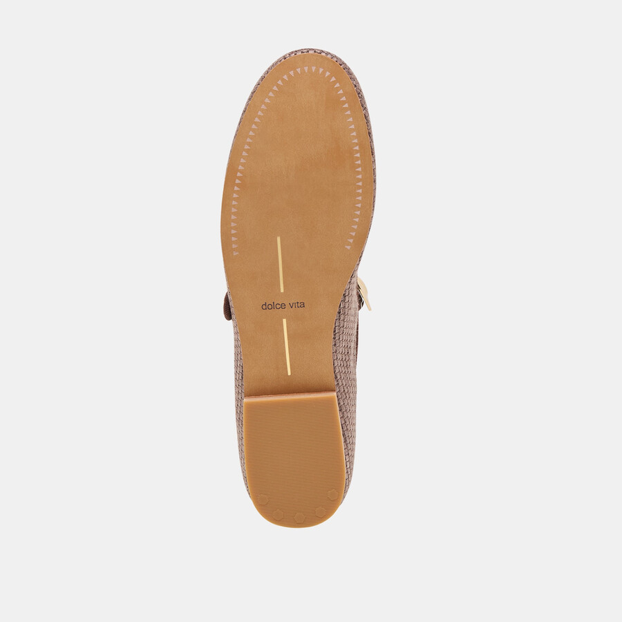 relan ballerinas aus walnuss-raffia
