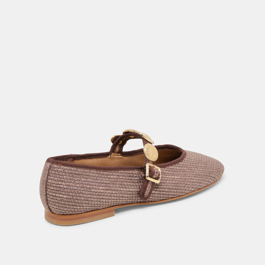 relan ballerinas aus walnuss-raffia