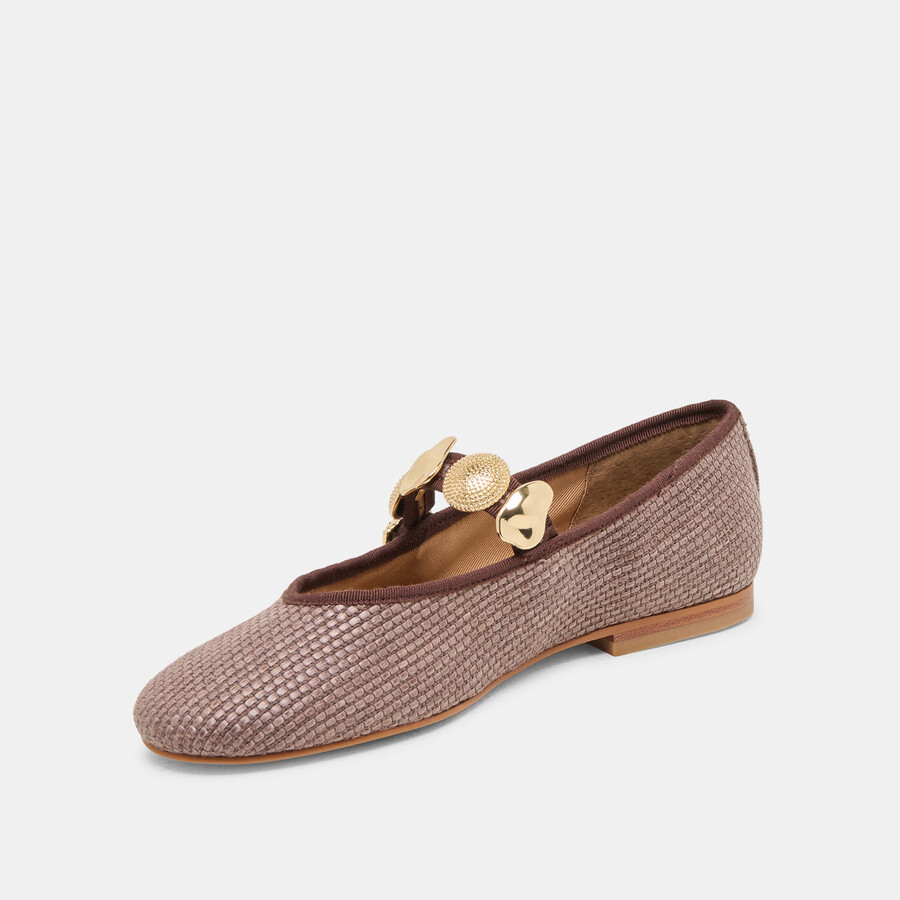 relan ballerinas aus walnuss-raffia
