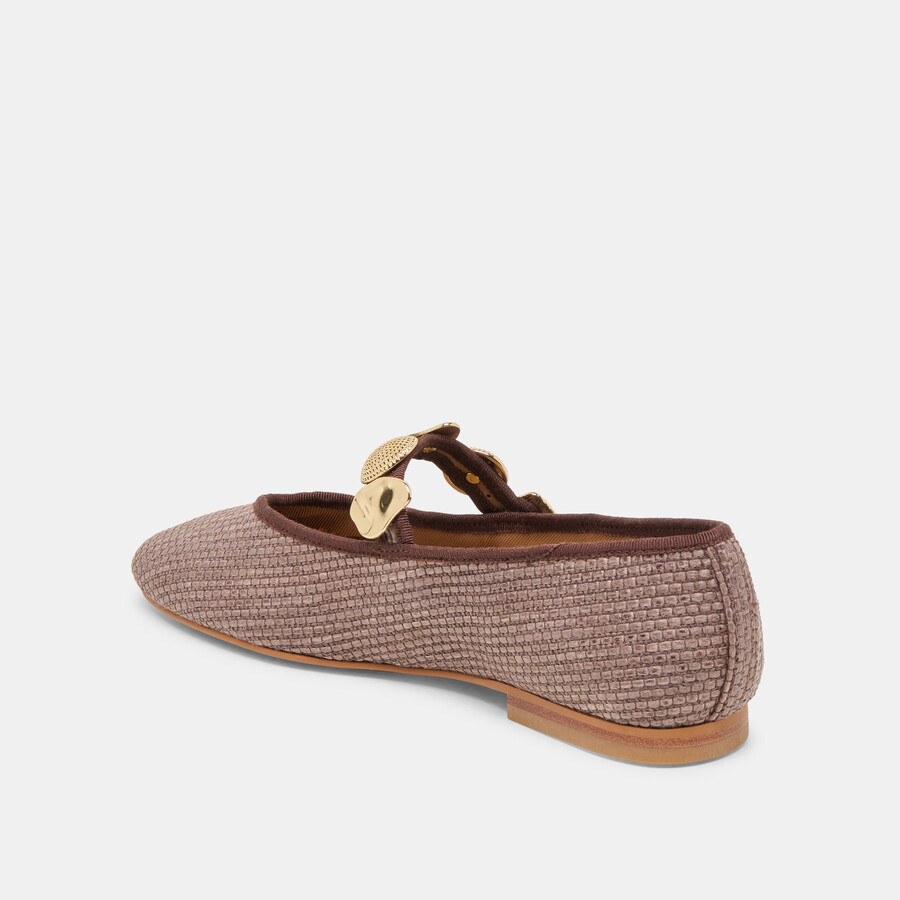 relan ballerinas aus walnuss-raffia