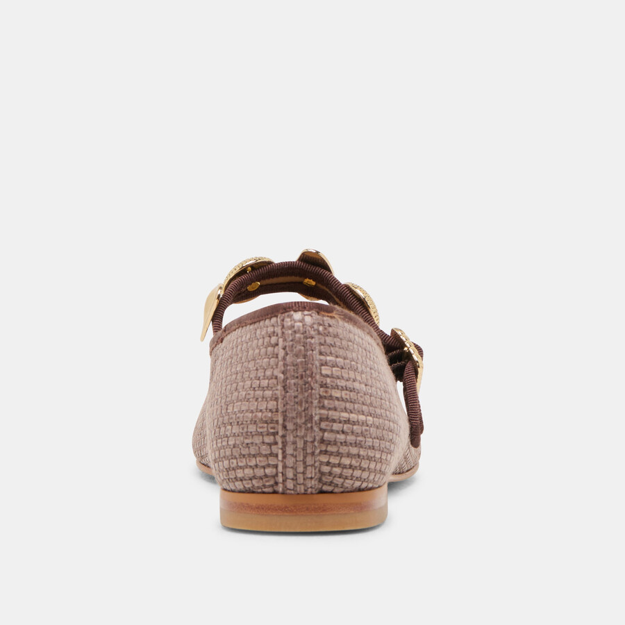 relan ballerinas aus walnuss-raffia