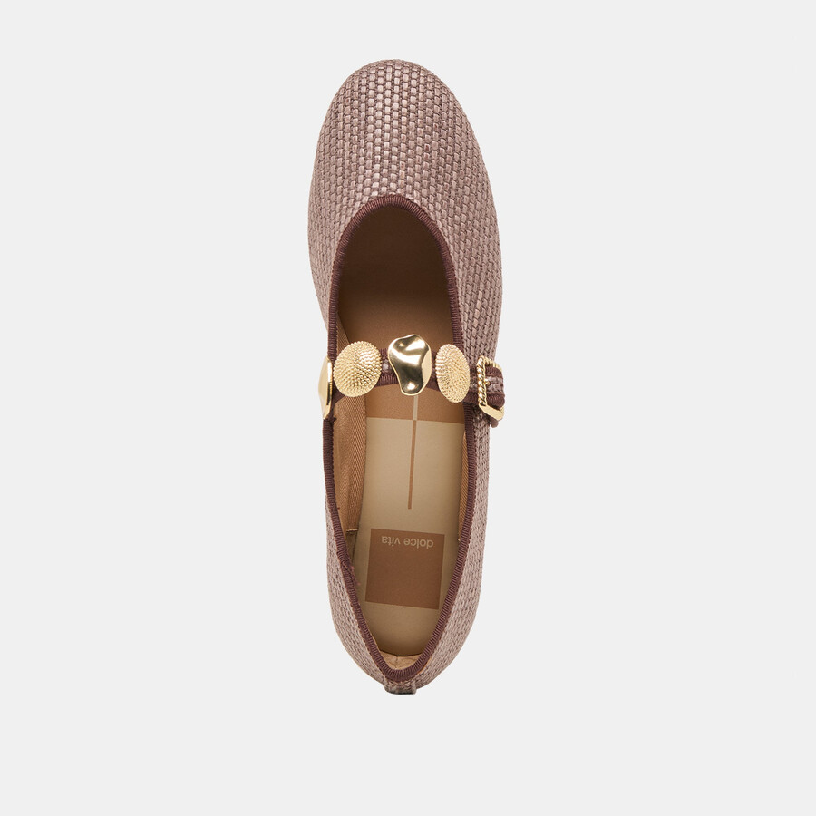 relan ballerinas aus walnuss-raffia