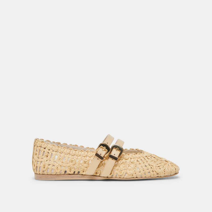 baylee sunflower wide ballerinas hell natur makramee