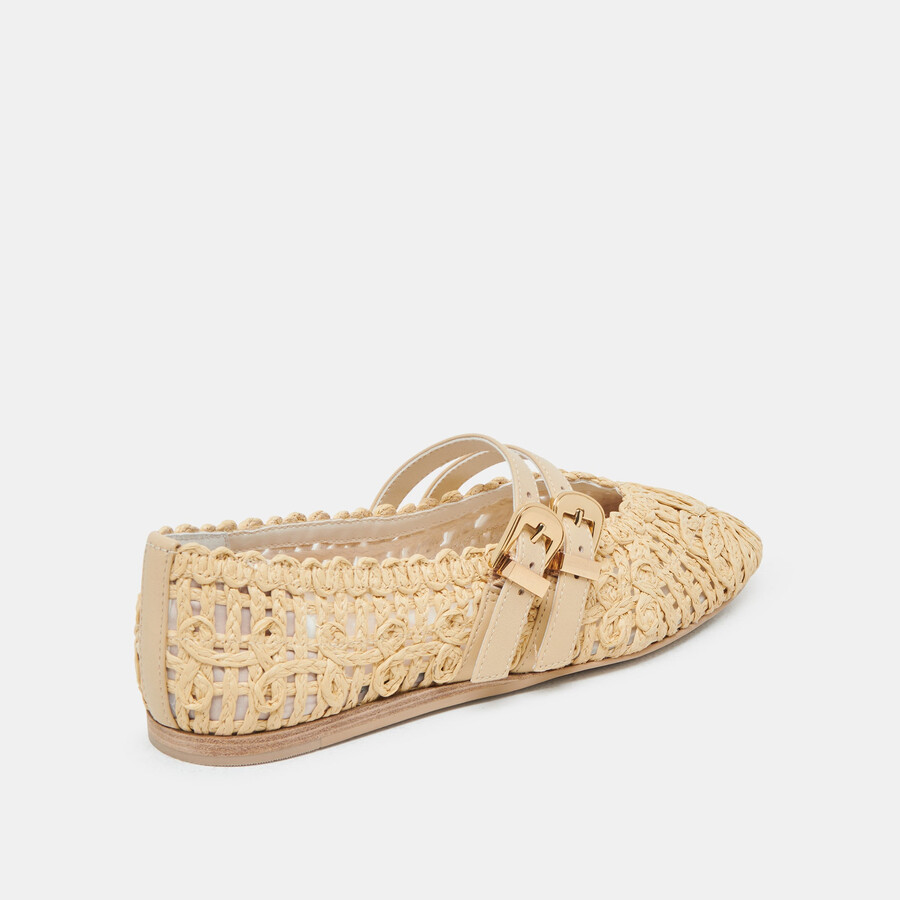 baylee sunflower wide ballerinas hell natur makramee