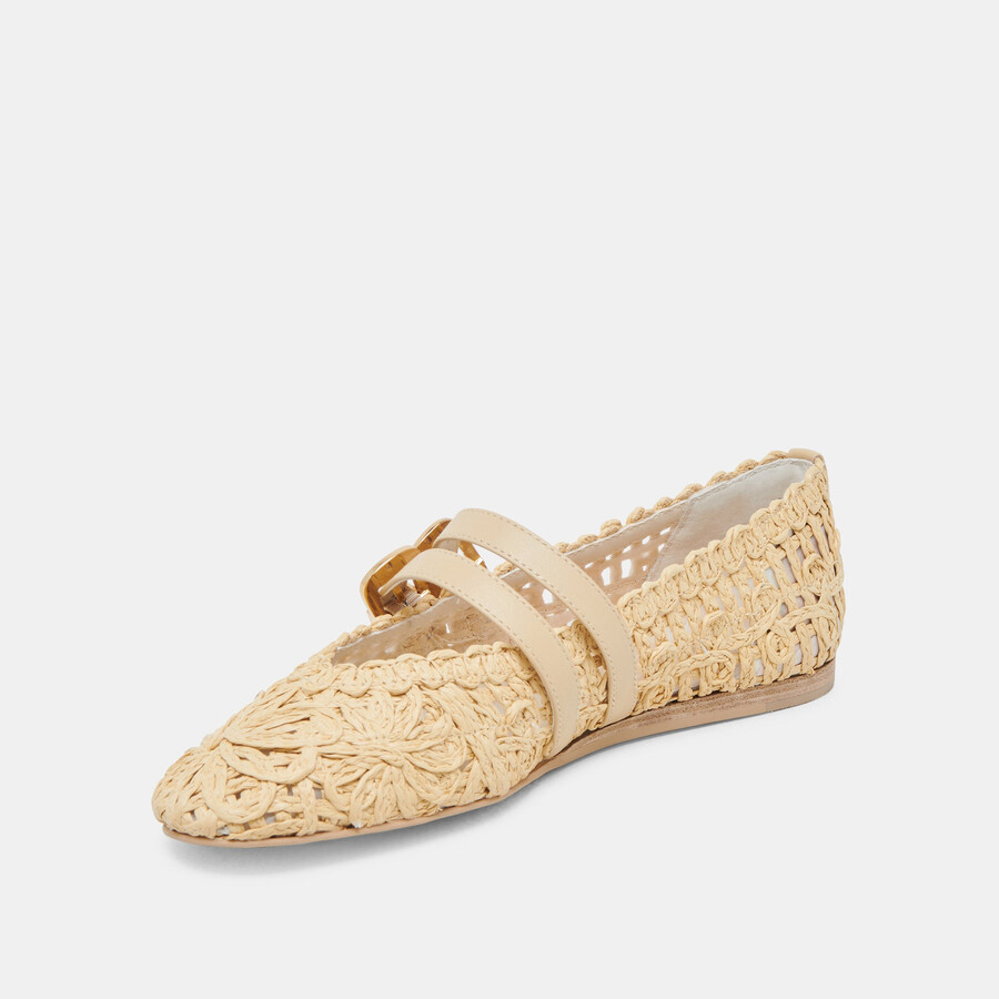 baylee sunflower wide ballerinas hell natur makramee