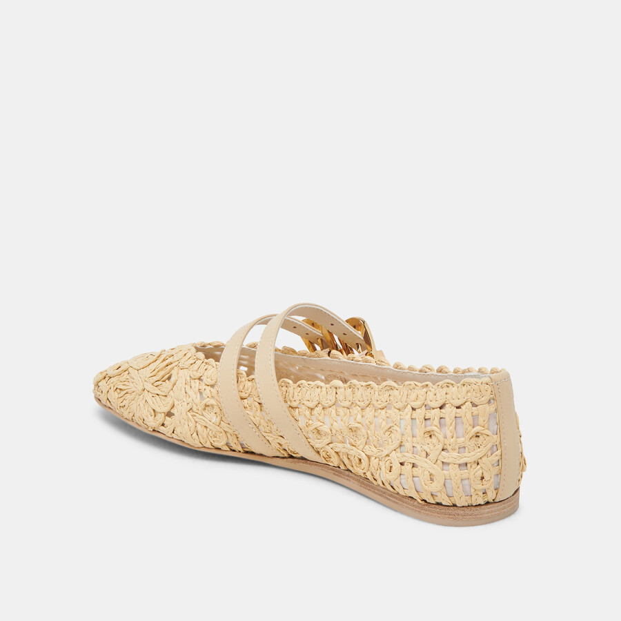 baylee sunflower wide ballerinas hell natur makramee