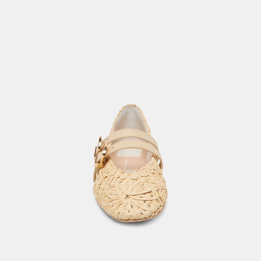 baylee sunflower wide ballerinas hell natur makramee