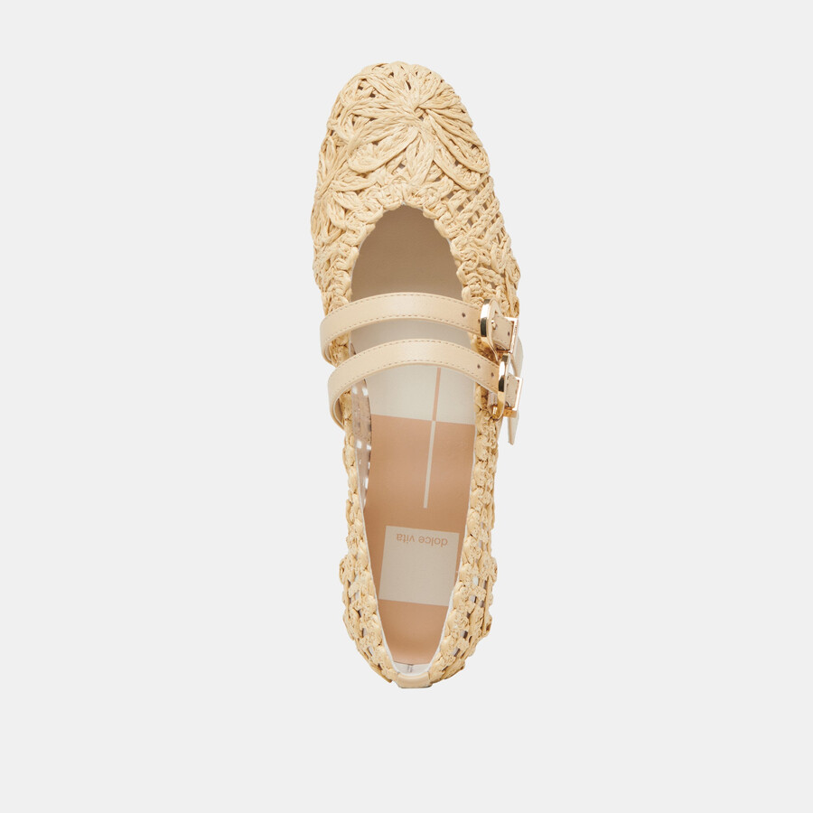 baylee sunflower wide ballerinas hell natur makramee