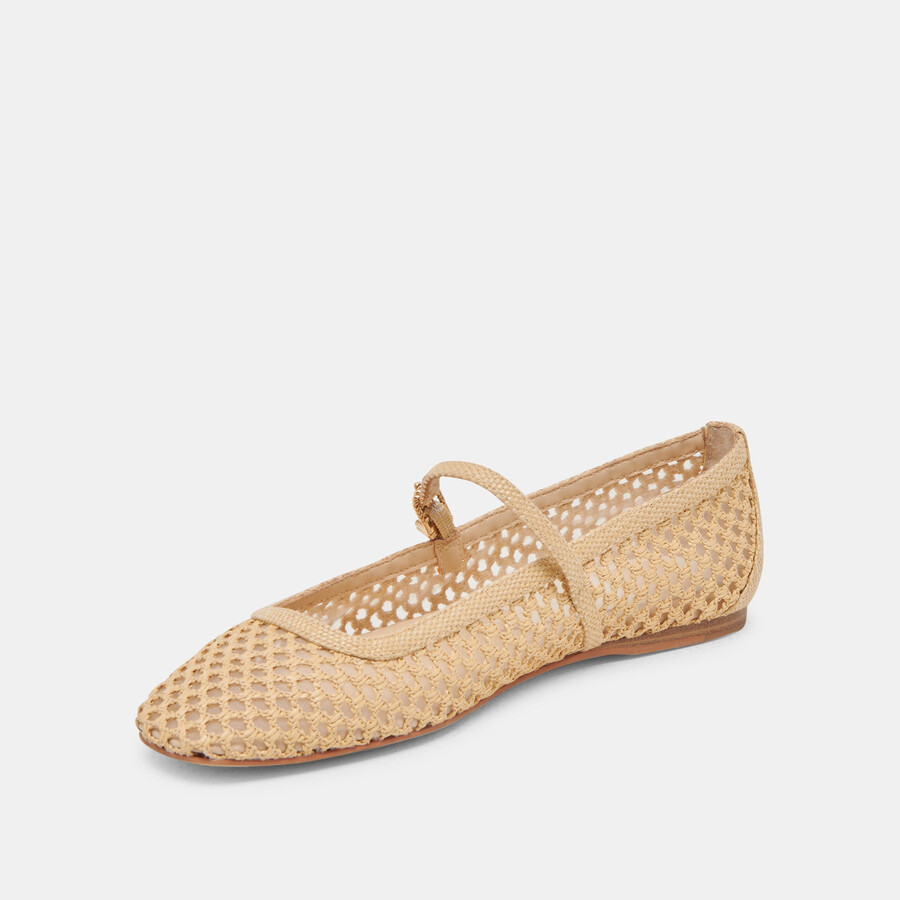 reyes weite ballerinas hell natur gewebtes raffia