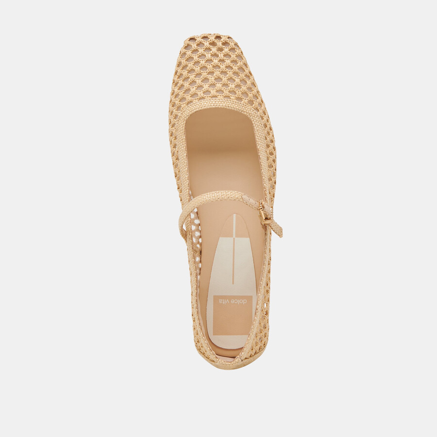 reyes weite ballerinas hell natur gewebtes raffia