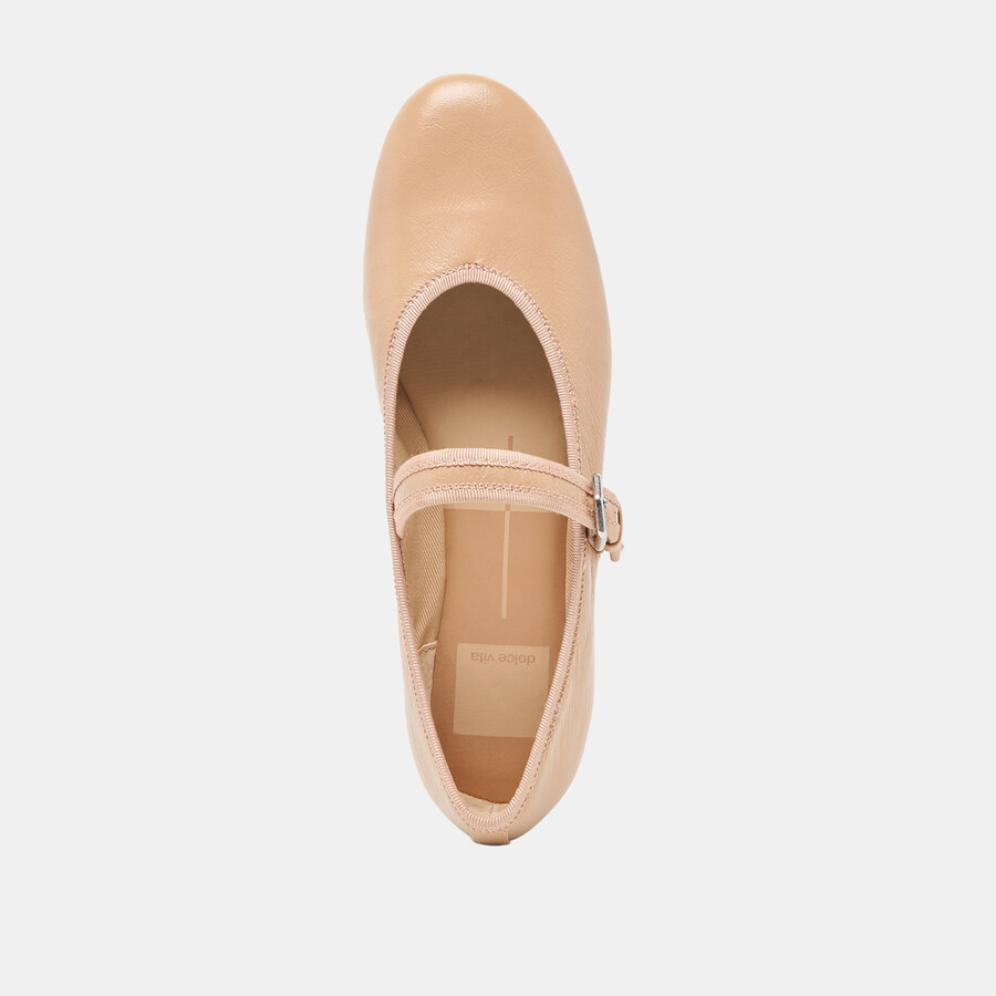 roslyn ballerinas aus hellbraunem leder