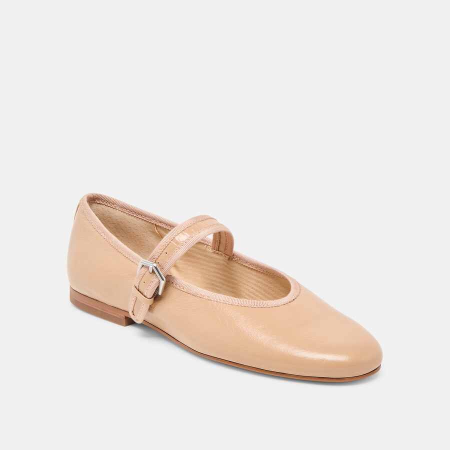roslyn ballerinas aus hellbraunem leder