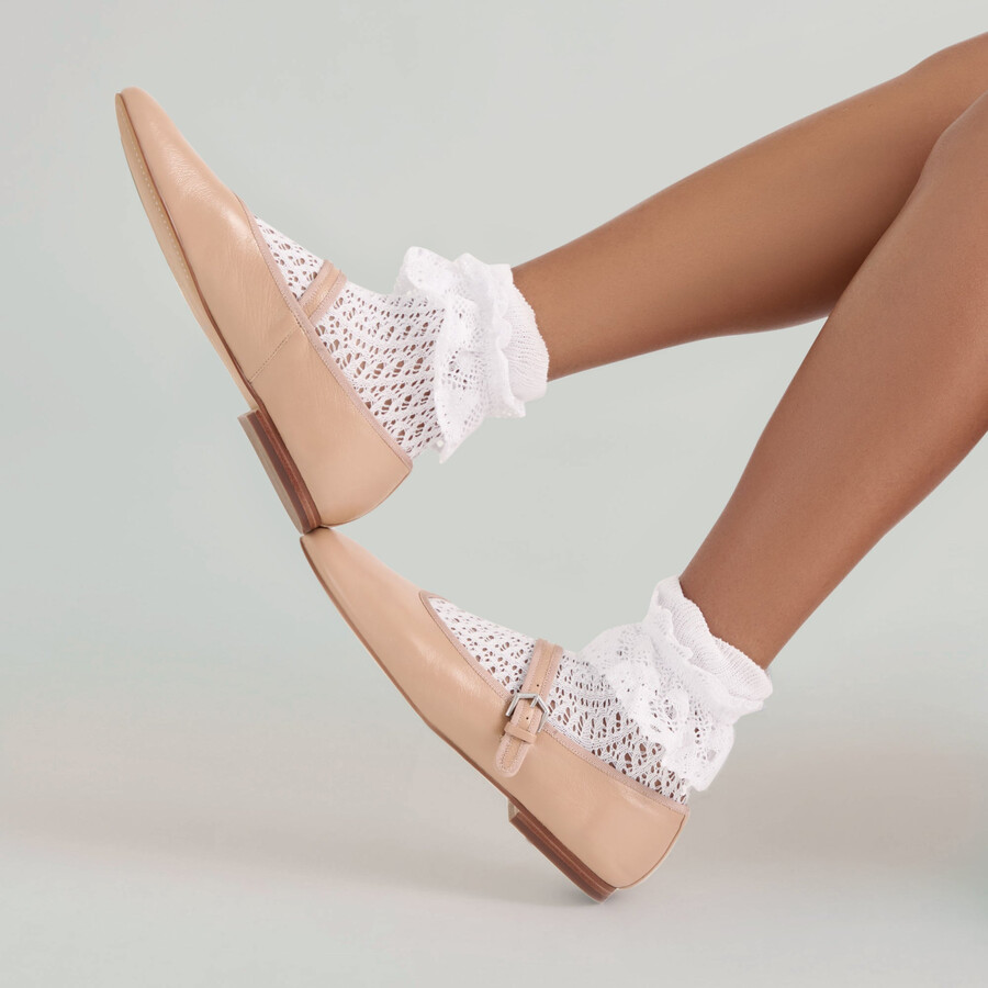 roslyn ballerinas aus hellbraunem leder