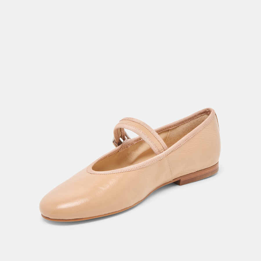 roslyn ballerinas aus hellbraunem leder