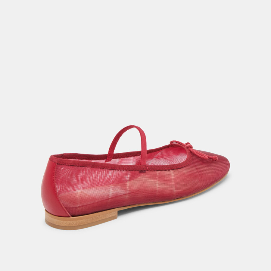 cadel ballerinas crimson mesh