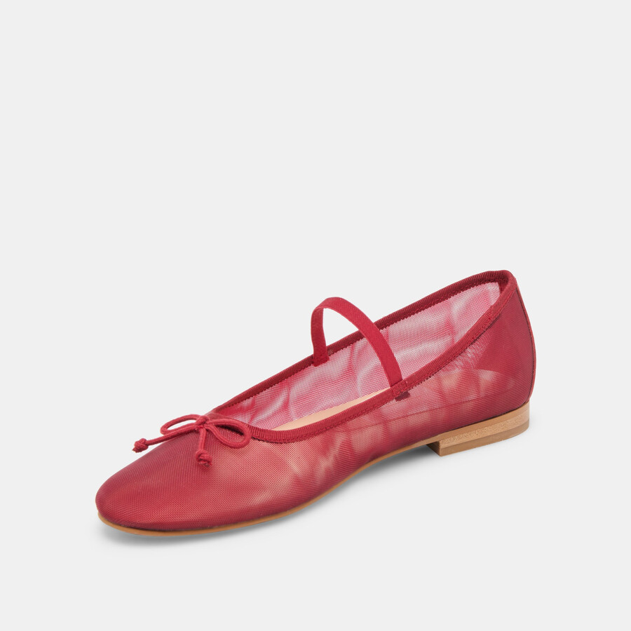 cadel ballerinas crimson mesh