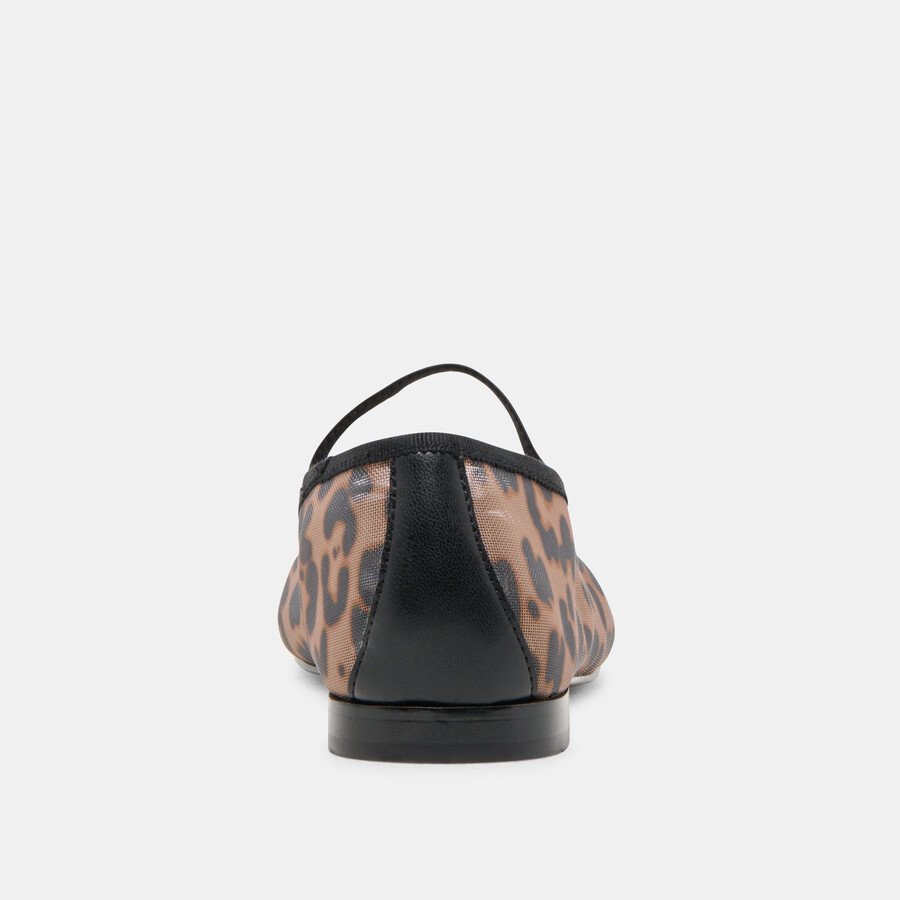 cadel ballerinas mit dunklem leopardenmuster und mesh