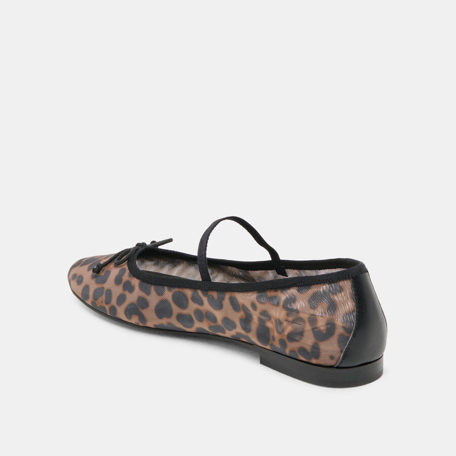 cadel ballerinas mit dunklem leopardenmuster und mesh