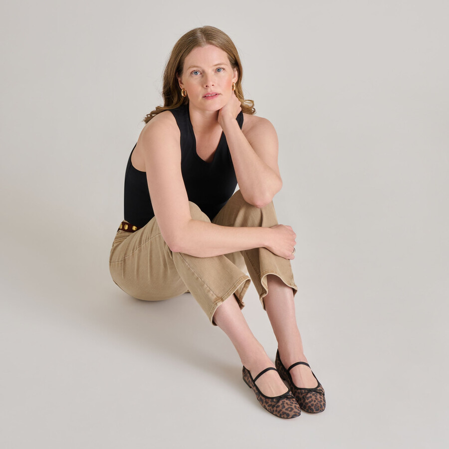 cadel ballerinas mit dunklem leopardenmuster und mesh