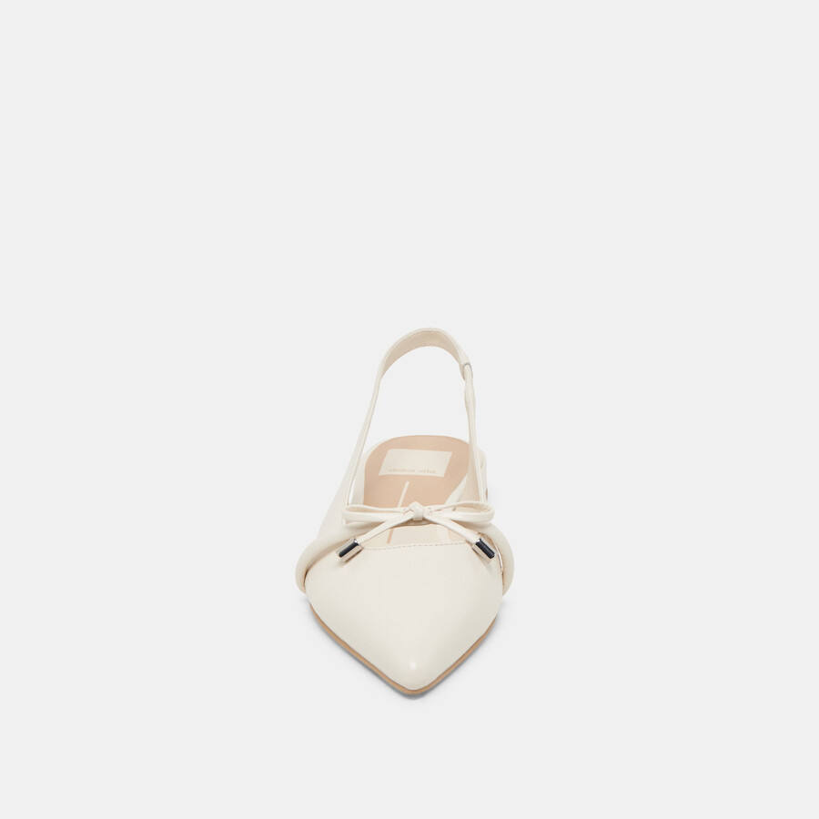 payge flats off white crinkle lackleder