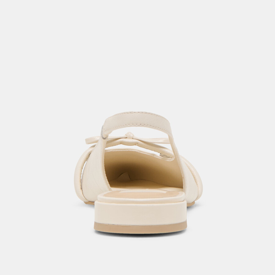 payge flats off white crinkle lackleder