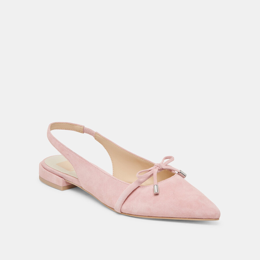 payge flats aus zartrosa wildleder