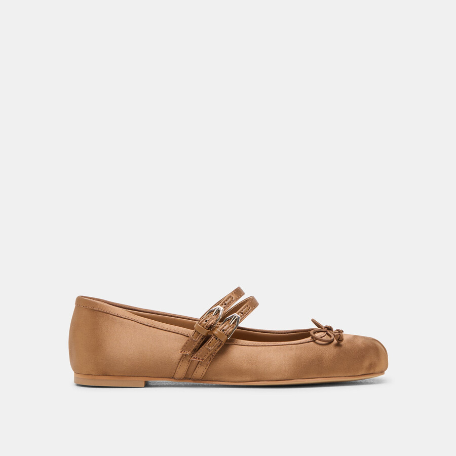 gibsen ballerinas mittelbraun satin