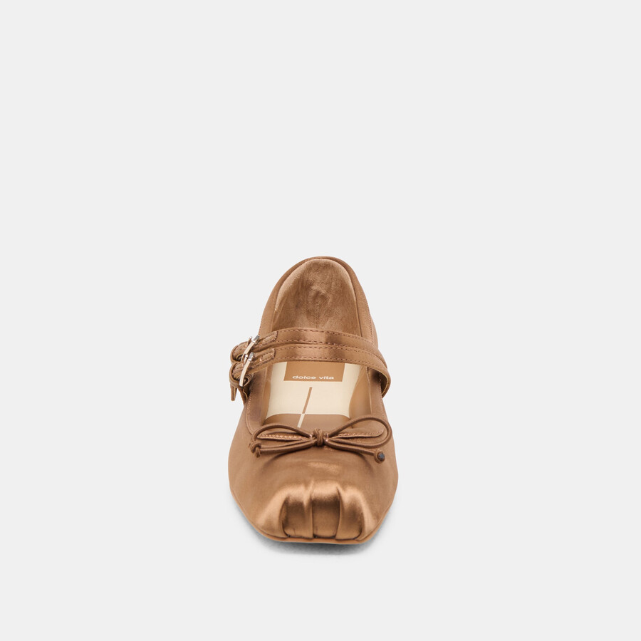 gibsen ballerinas mittelbraun satin