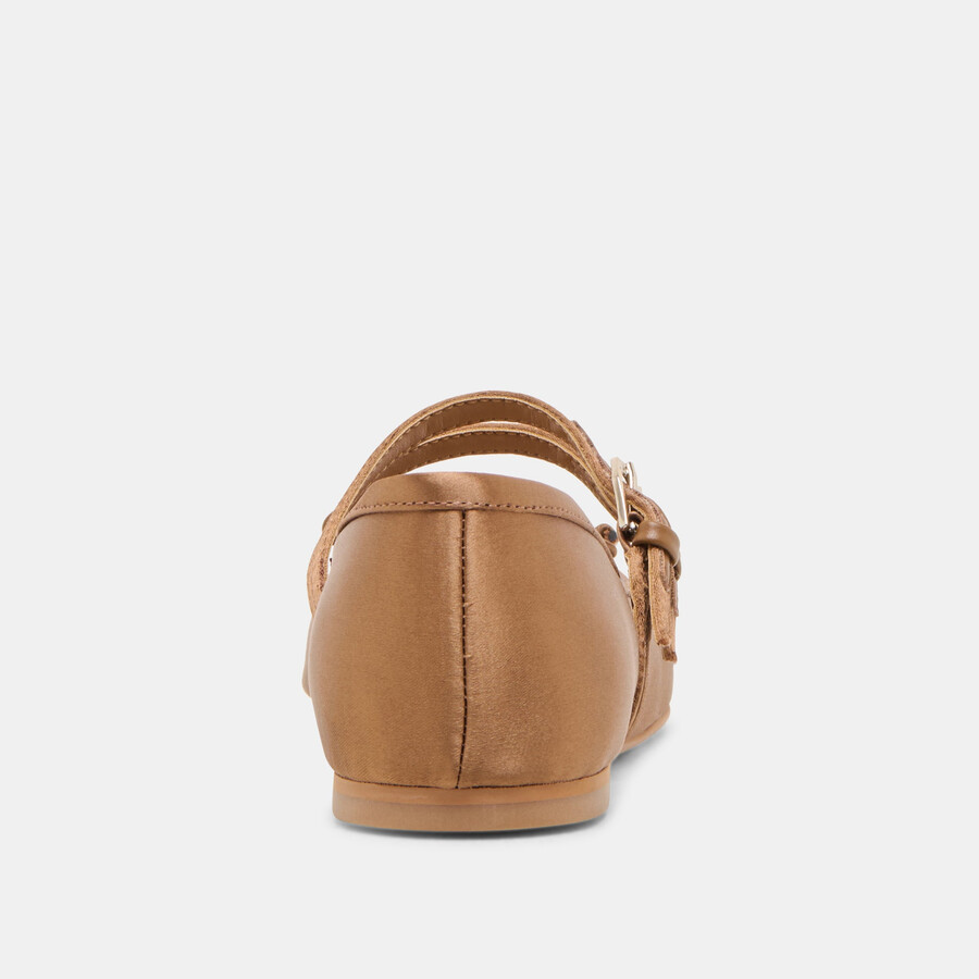 gibsen ballerinas mittelbraun satin