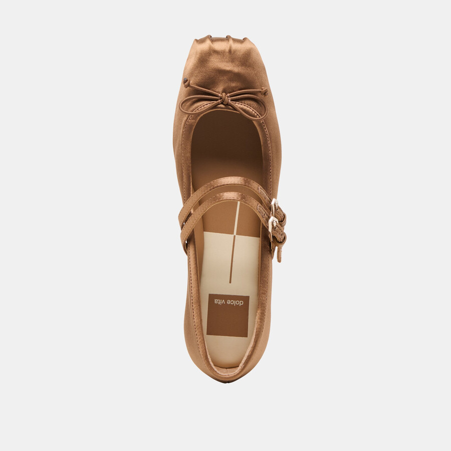 gibsen ballerinas mittelbraun satin