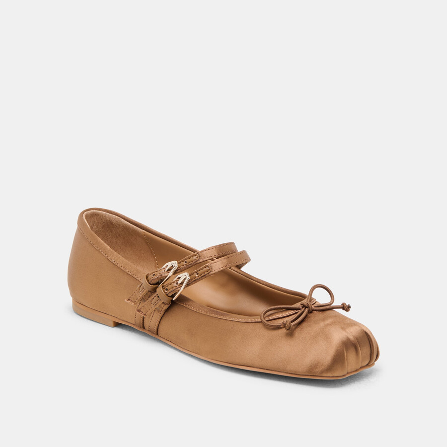 gibsen ballerinas mittelbraun satin