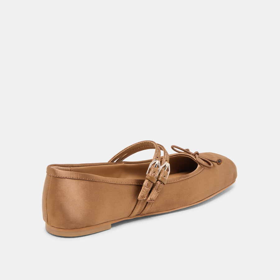 gibsen ballerinas mittelbraun satin