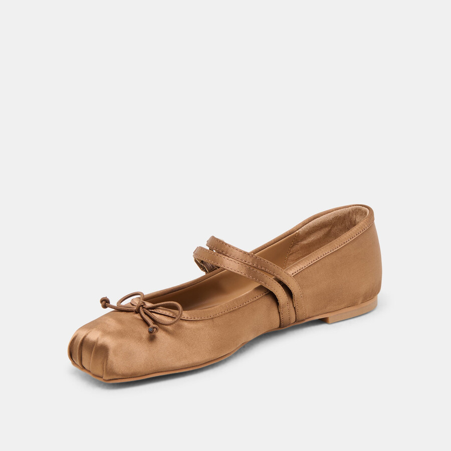 gibsen ballerinas mittelbraun satin